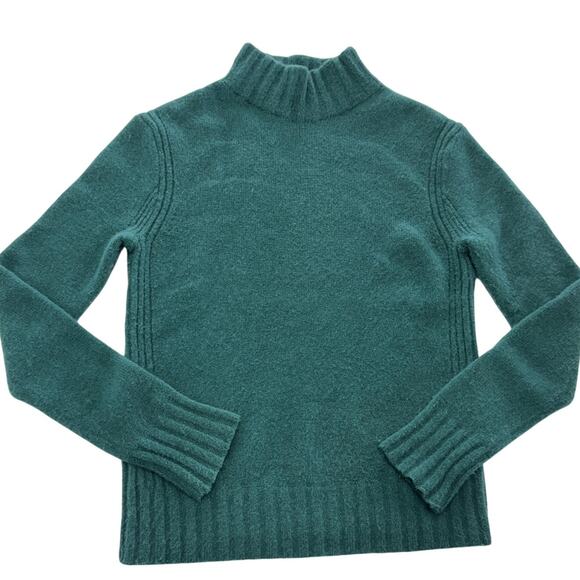 J.Crew Sweater Womens Small Teal Mock Neck Merino Wool Alpaca Blend J6366 - Picture 1 of 9